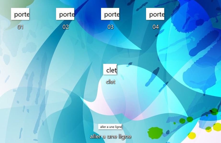 01:actionaz cherche les portes <br />02:il trouve leur positions<br />03:il rentre par la premiere porte s'il trouve la clet il va aller a une ligne sinon il retourne en arriere et il rentre par la 2 eme porte et il cherche la clet ....<br />quand j'ai crée mon script actionaz cherche la clet toujours en meme endroit  c'est pour cela il trouve jamais la clet